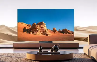 Μια τηλεόραση σε ένα σαλόνι