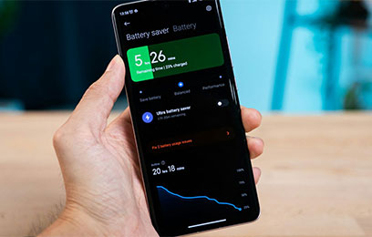 οθόνη κινητού με στατιστικά μπαταρίας