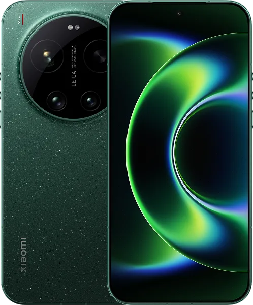 Το XIAOMI 17 Ultra 5G ενεργειακής κλάσης Α, σε πράσινο χρώμα, με ορατή την πίσω και την μπροστινή οθόνη.