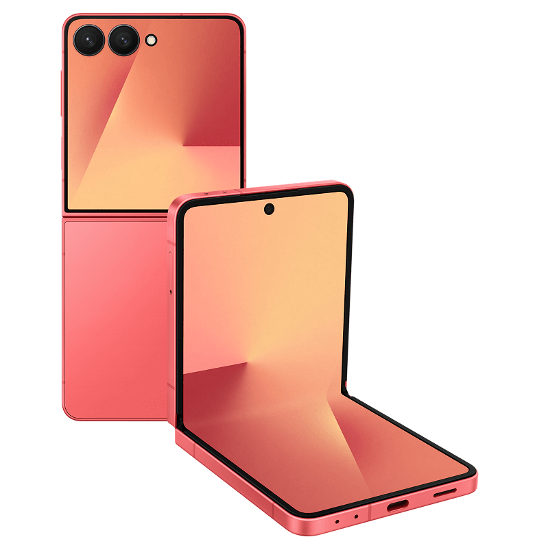 Galaxy Z Flip7 κινητό σε κοραλί χρώμα
