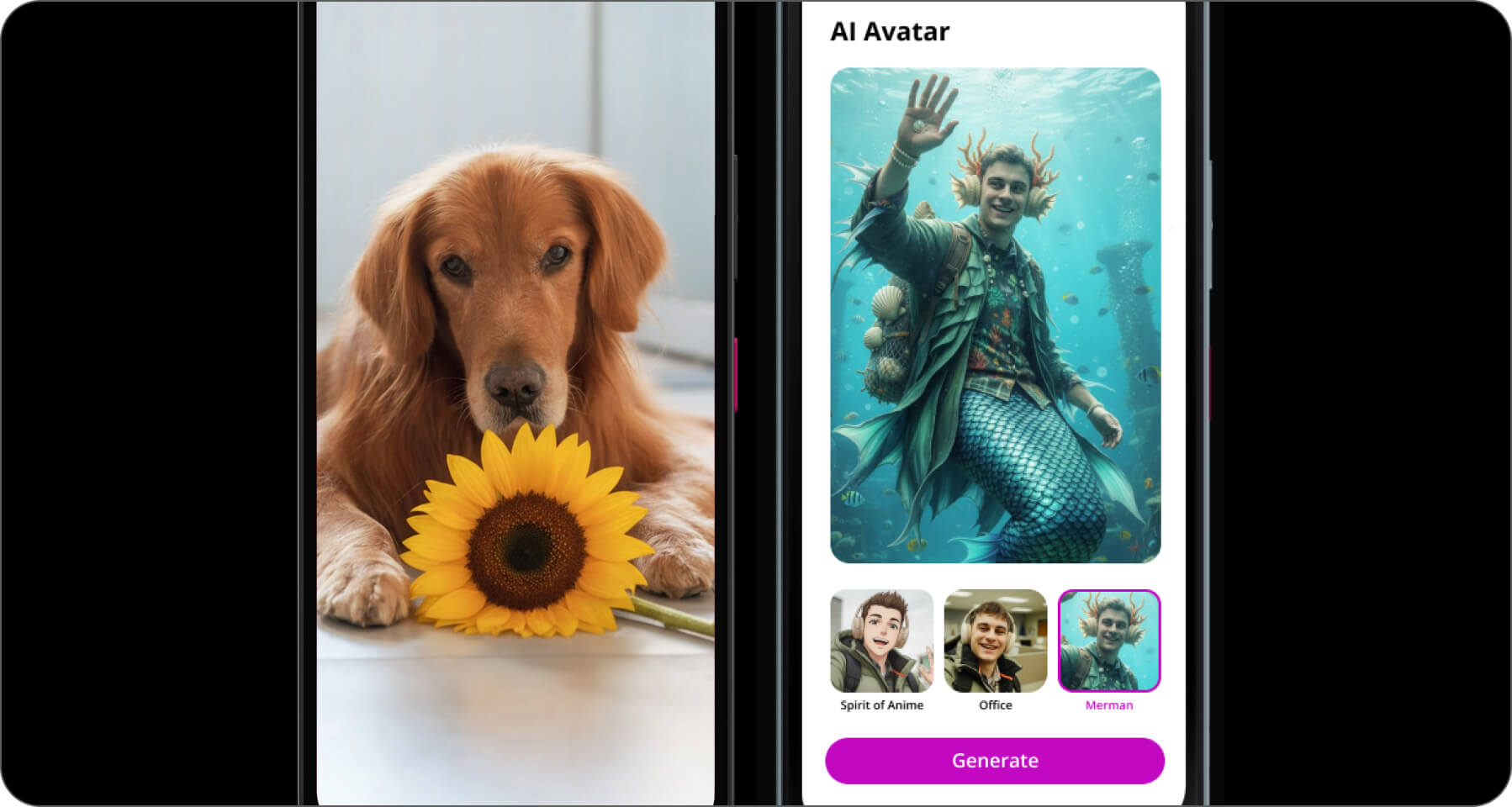 Πορτρέτο μιας χαμογελαστής νεαρής γυναίκας, όπου το μισό της εικόνας έχει πράσινο φόντο και άλλο μισό έχει διαφανές φόντο.