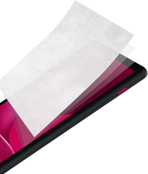 Εικόνα που δείχνει μια στρώση με υφή χαρτιού να αφαιρείται από την οθόνη του Τ Τablet 2.  