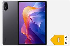 Το Redmi Pad 2 ενεργειακής κλάσης F, με ορατή την πίσω και την μπροστινή οθόνη.