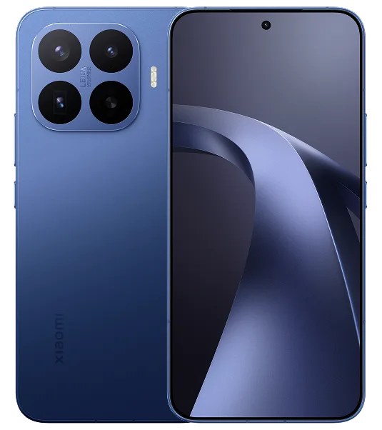 To XIAOMI 17T Pro, ενεργειακής κλάσης Α, σε μπλε χρώμα, με ορατές την πίσω και την μπροστινή όψη.