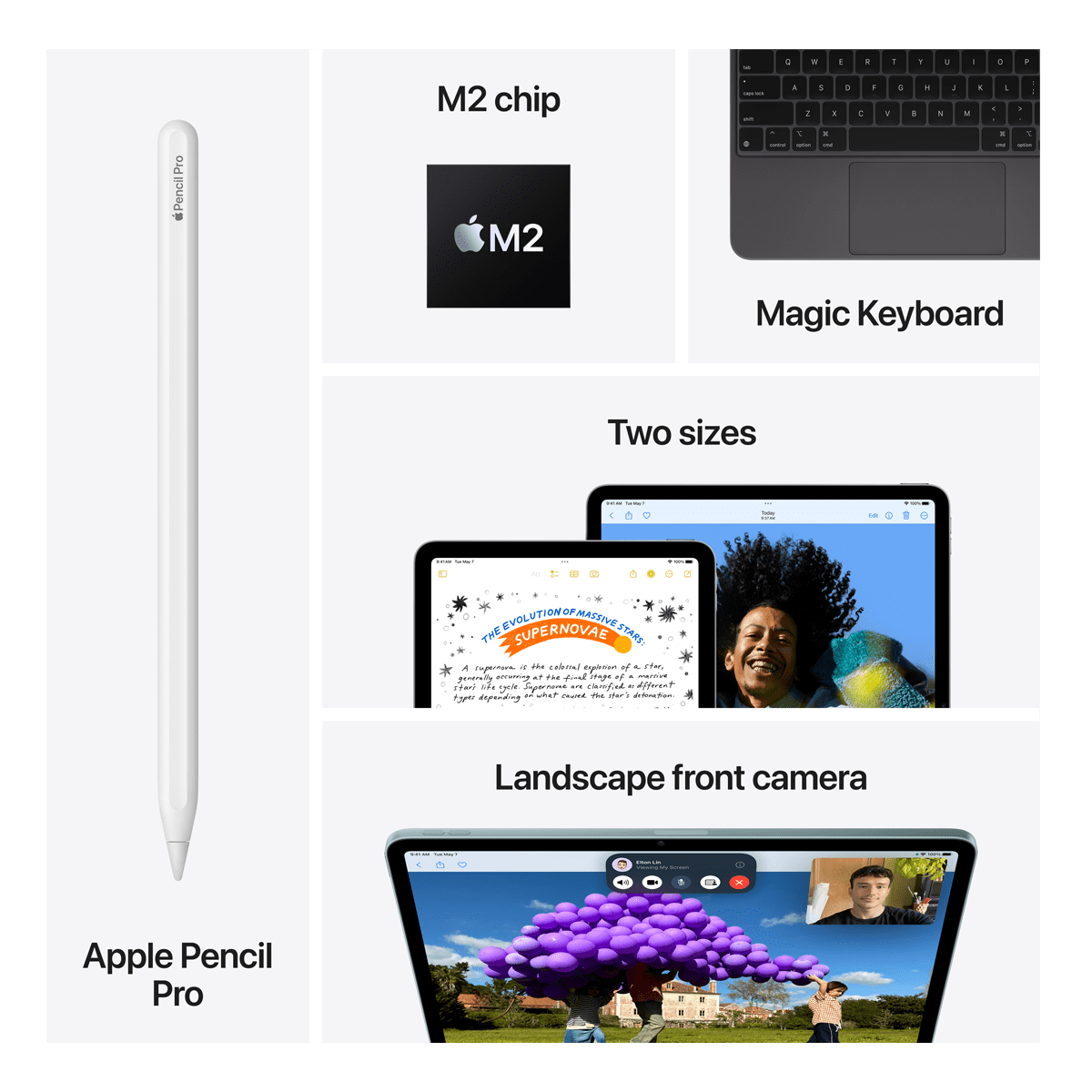 APPLE iPad Air (M2) 11'' Wi-Fi 128GB Ανθρακί - 4