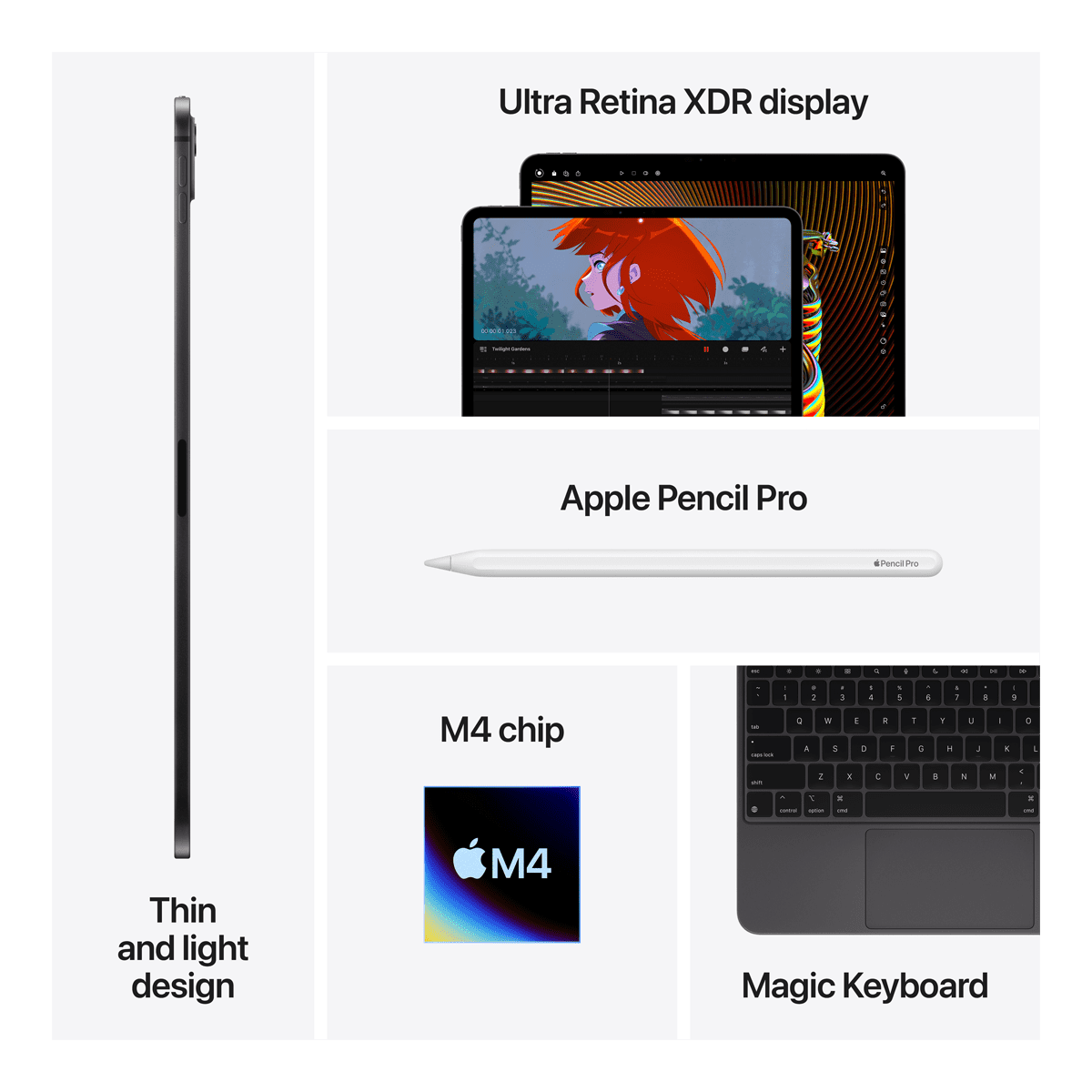 APPLE iPad Pro (M4) 11'' Wi-Fi 2TB Black (Nano Glass) - 4