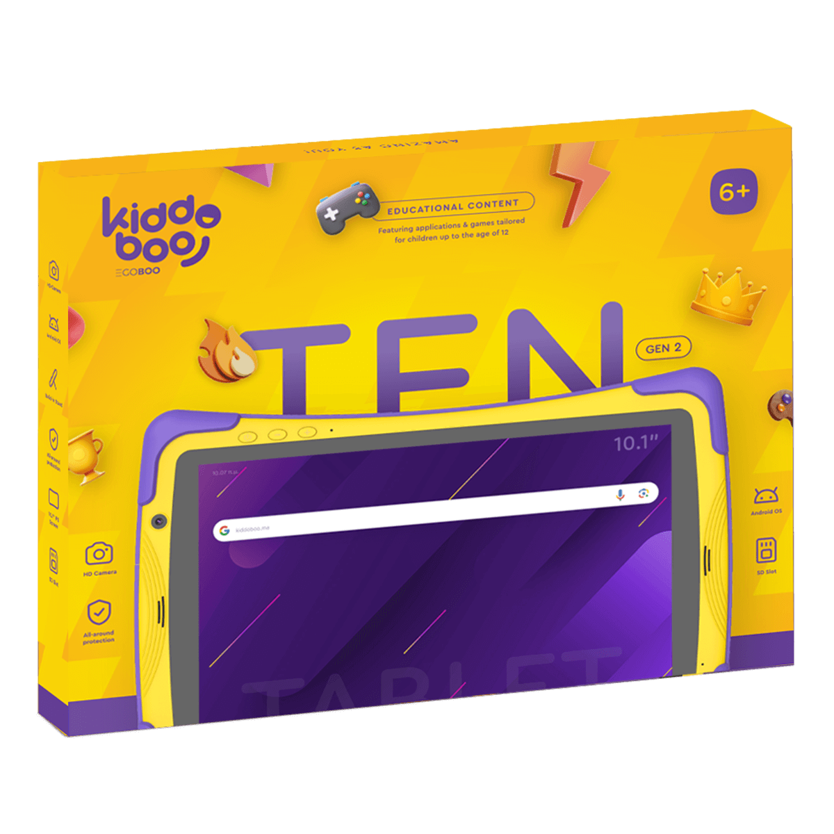 KIDDOBOO Ten Gen 2 10.1'' Wi-Fi 4GB/ 64GB Παιδικό Tablet Yellow - 4