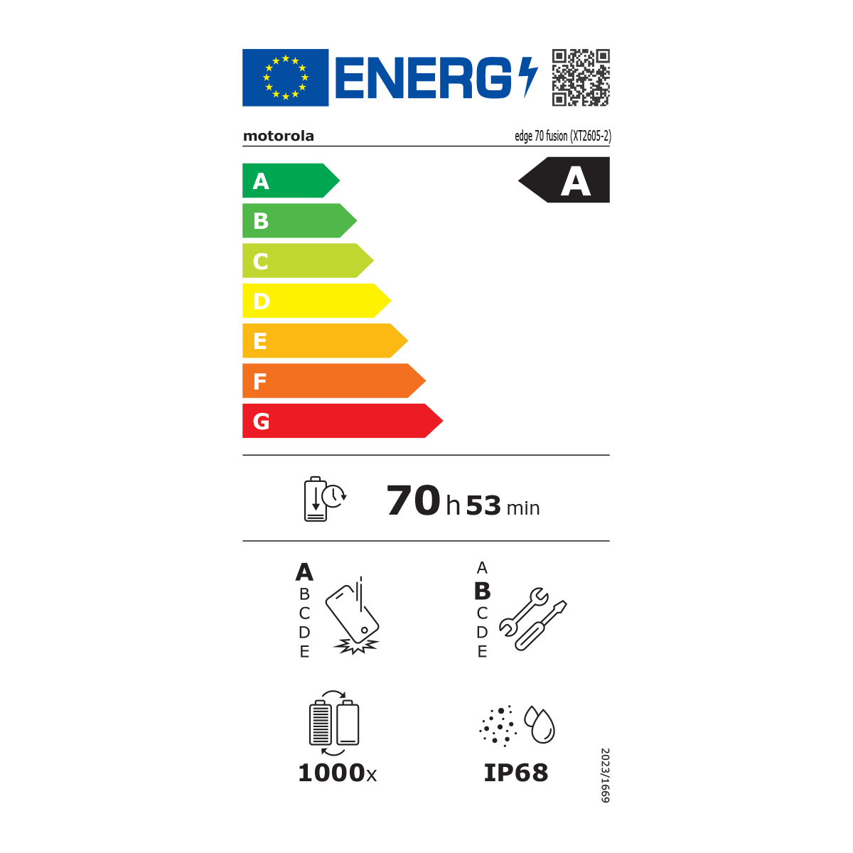MOTOROLA Edge 70 Fusion Dual 5G 12GB/256GB PANTONE Silhouette Smartphone - 6