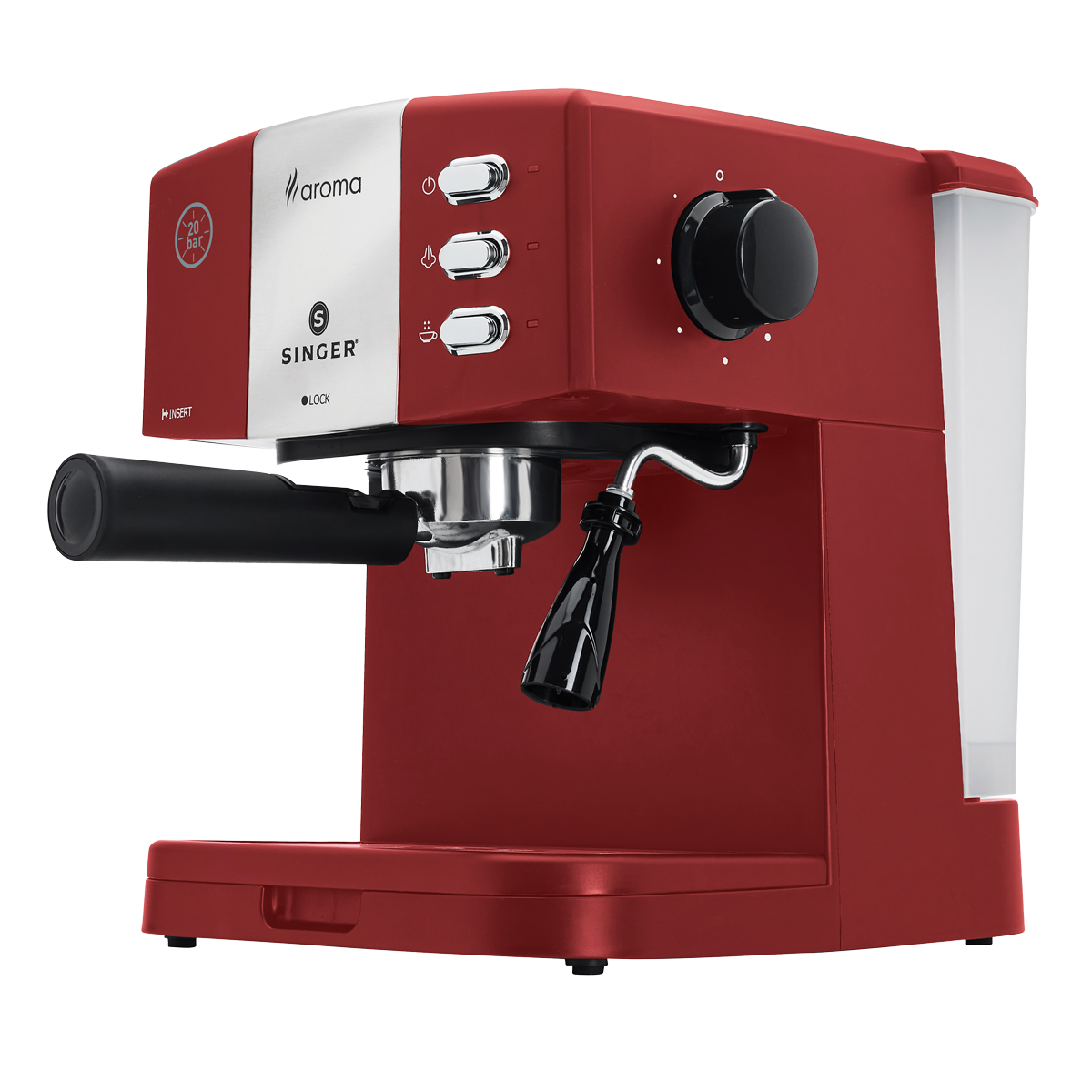 SINGER ES-851R Aroma Μηχανή Espresso Κόκκινο - 2