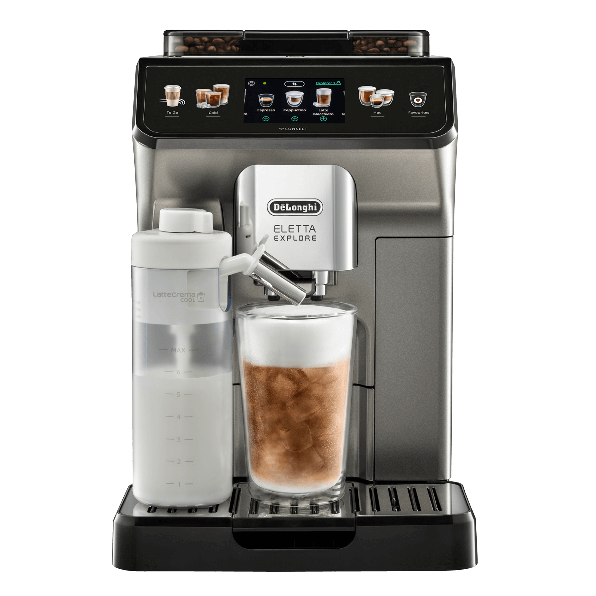 DELONGHI ECAM450.86.T Eletta Explore Αυτόματη Μηχανή Espresso 1450W Ασημί
