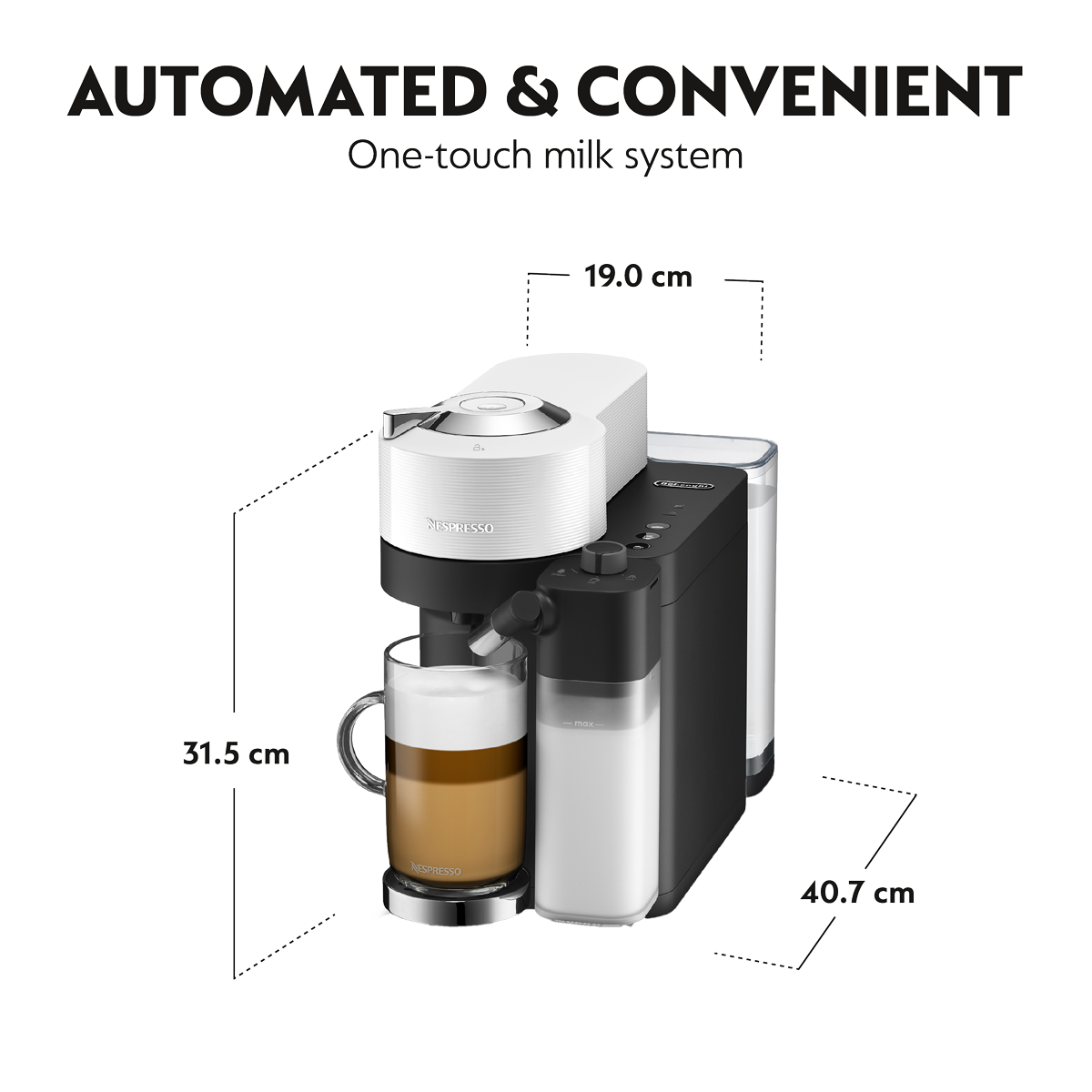 DELONGHI ENV300.W Μηχανή Καφέ Nespresso Vertuo Lattissima White - 6