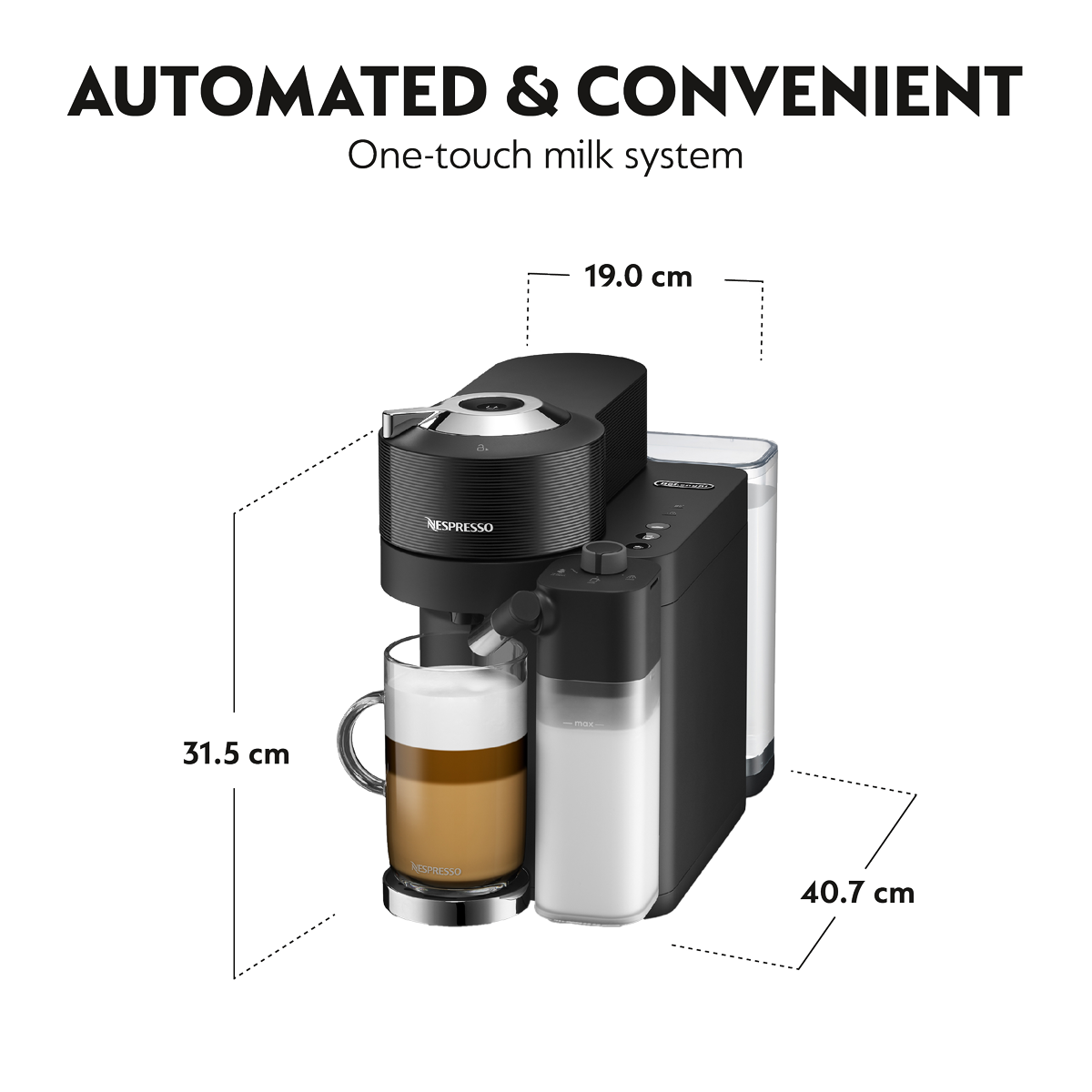 DELONGHI ENV300.B Μηχανή Καφέ Nespresso Vertuo Lattisima Black - 6