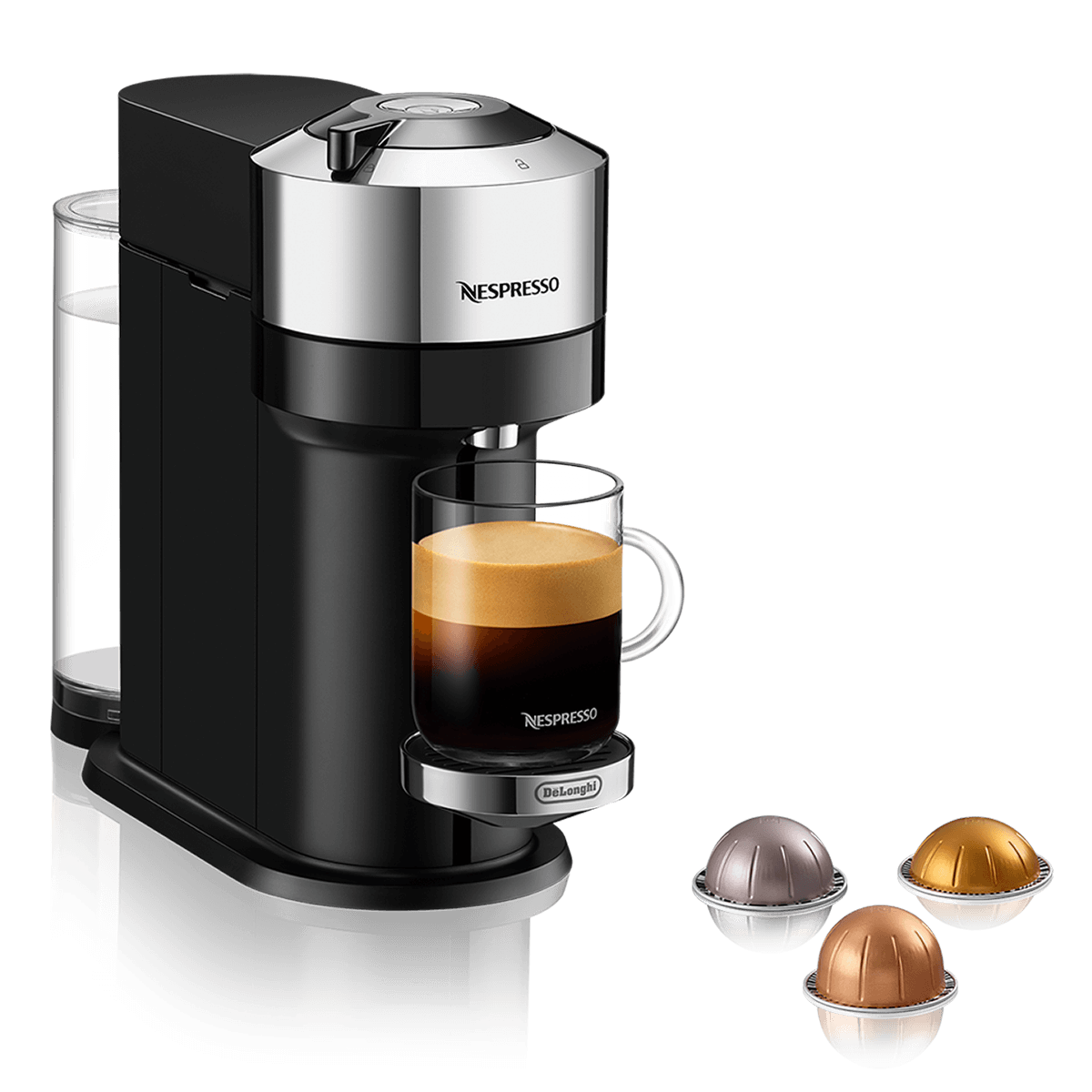 DELONGHI ENV120.C Μηχανή Καφέ Nespresso Vertuo Next Deluxe Pure Chrome