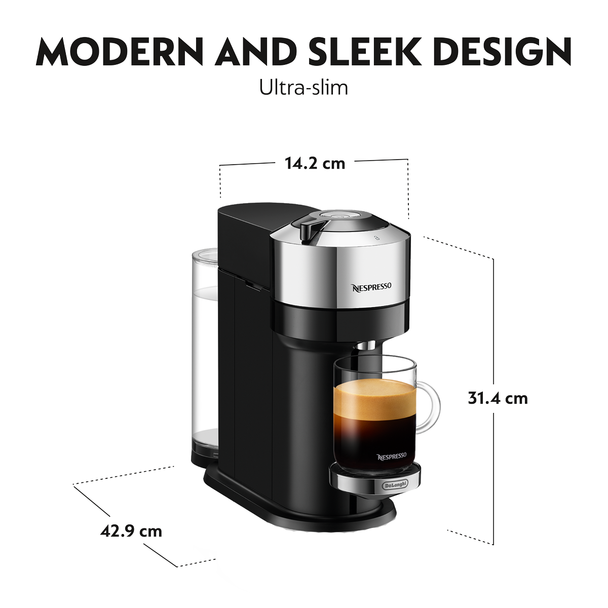 DELONGHI ENV120.C Μηχανή Καφέ Nespresso Vertuo Next Deluxe Pure Chrome - 6