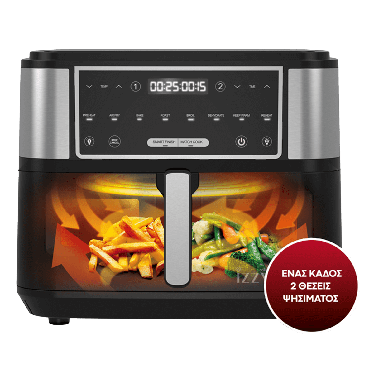 IZZY IZ-8225 Digital Φριτέζα Αέρος με Παράθυρο 10Lt Μαύρο - 2