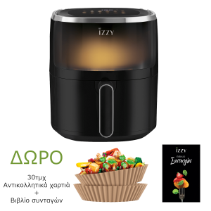 IZZY IZ-8222 Digital Κεραμική Φριτέζα Αέρος 4.5Lt Μαύρο