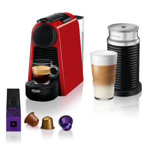 DELONGHI EN85.RAE Μηχανή Καφέ Nespresso Original Essenza Mini & Aeroccino Ruby Red