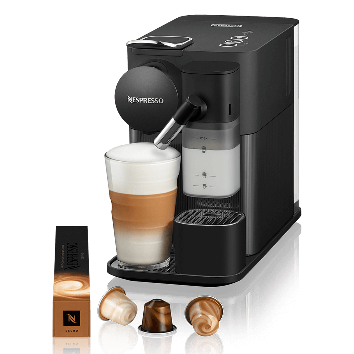 DELONGHI EN510.B Μηχανή Καφέ Nespresso Original Lattissima One Shadow Black