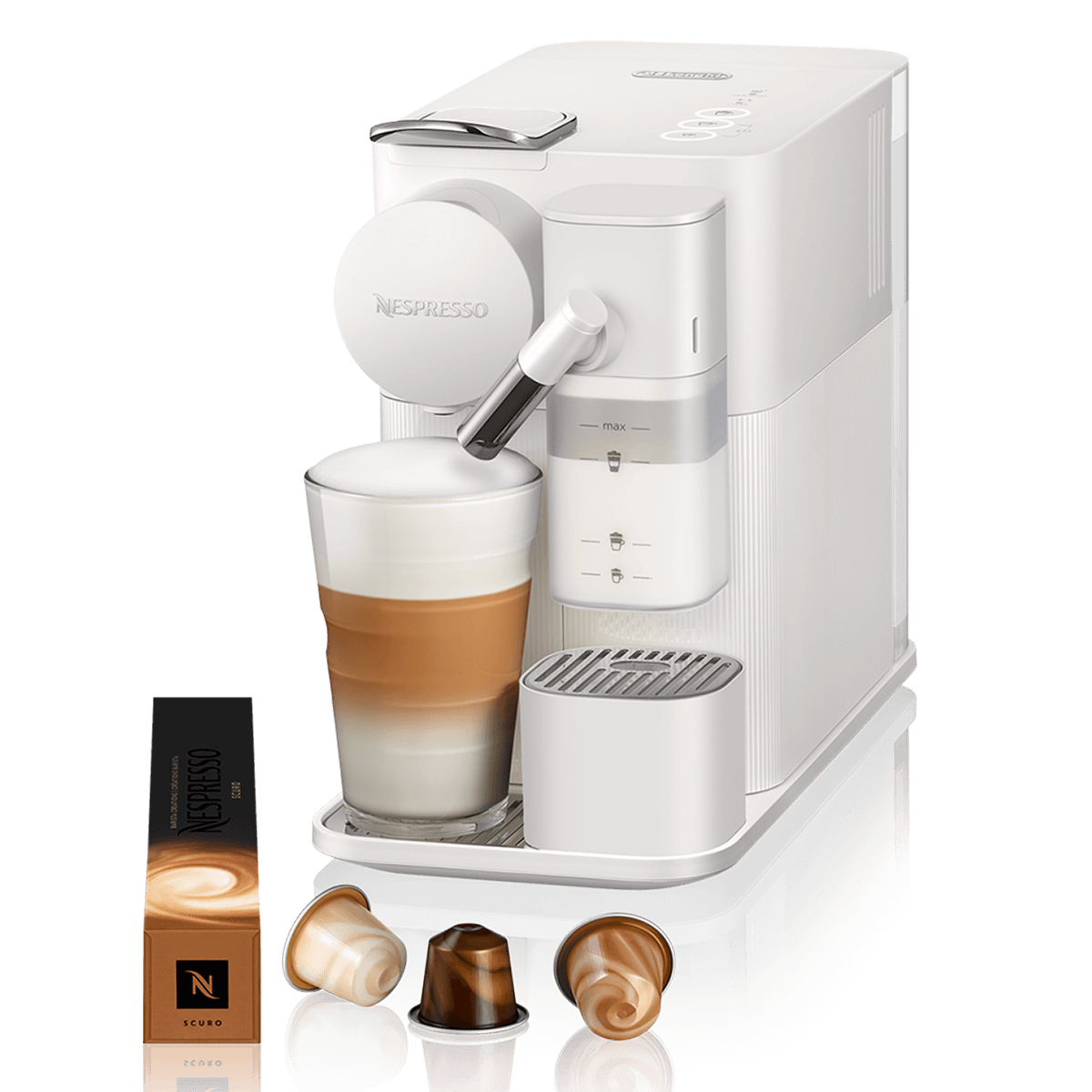 DELONGHI EN510.W Μηχανή Καφέ Nespresso Original Lattissima One Porcelain White