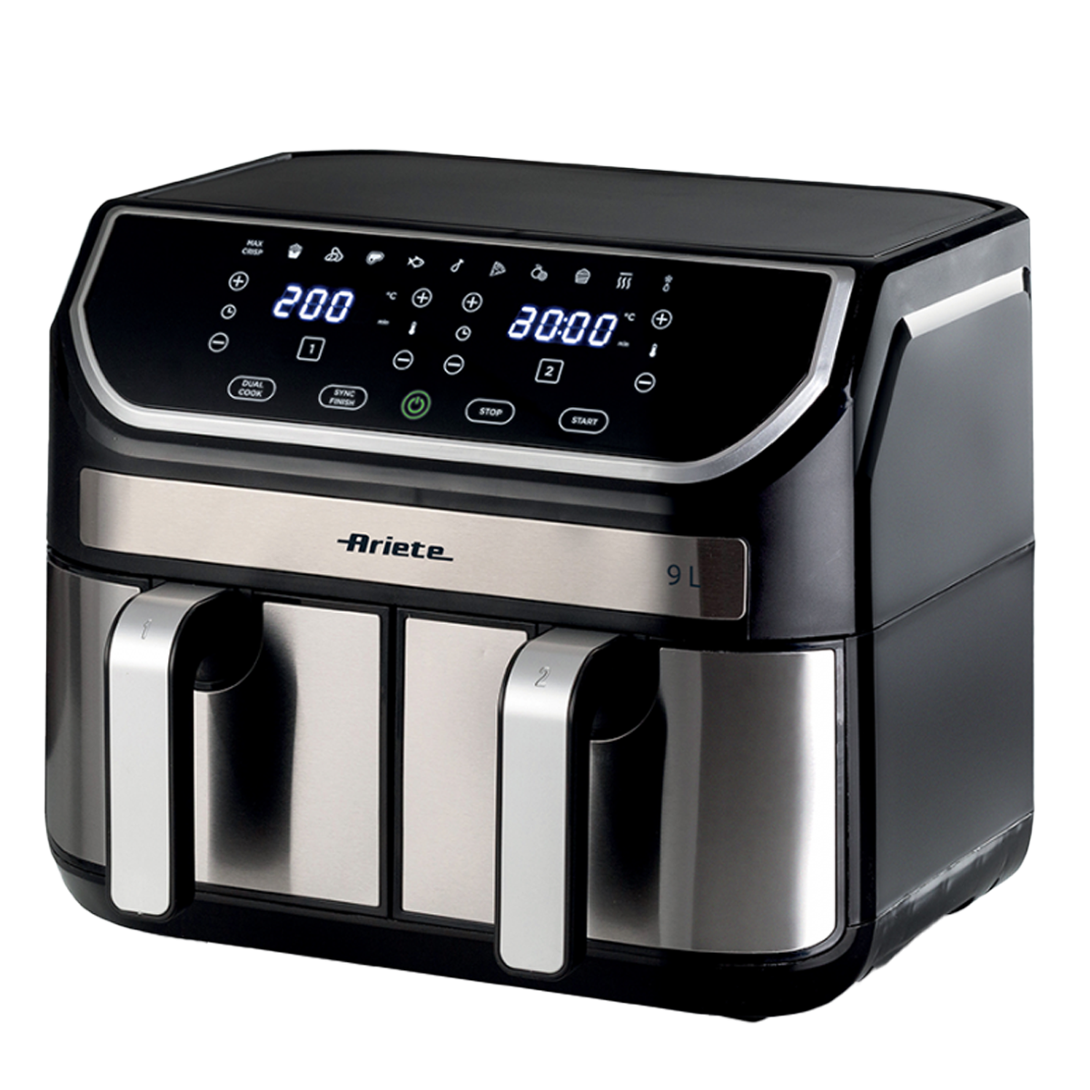 ARIETE 4625 Φριτέζα Αέρος με Διπλό Αποσπώμενο Κάδο 9Lt Μαύρο - 2