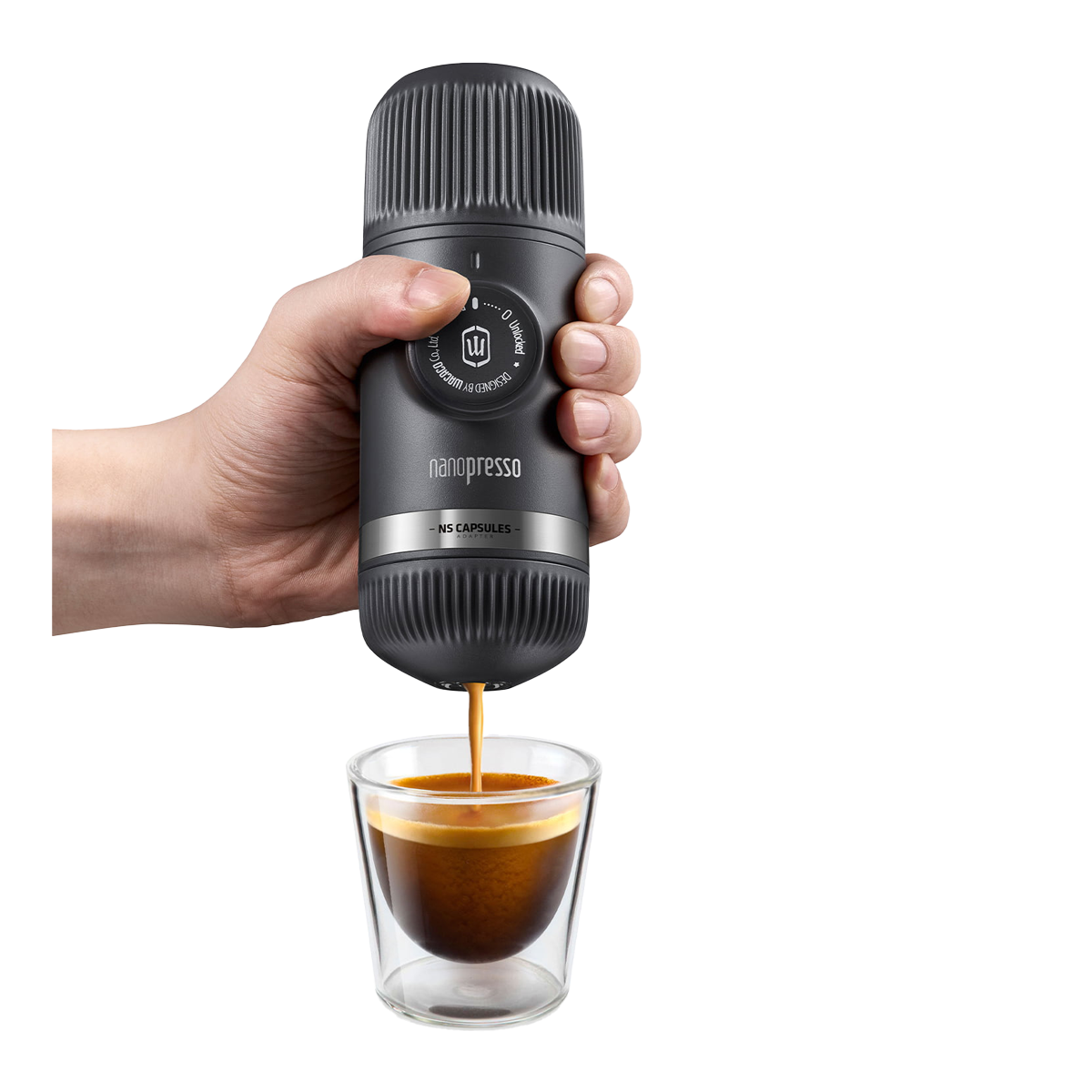 WACACO Nanopresso Φορητή Μηχανή Espresso με NS Αντάπτορα Μαύρο - 3