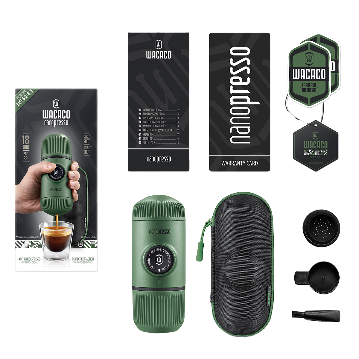 WACACO Nanopresso Φορητή Μηχανή Espresso με Θήκη Πράσινο - 2