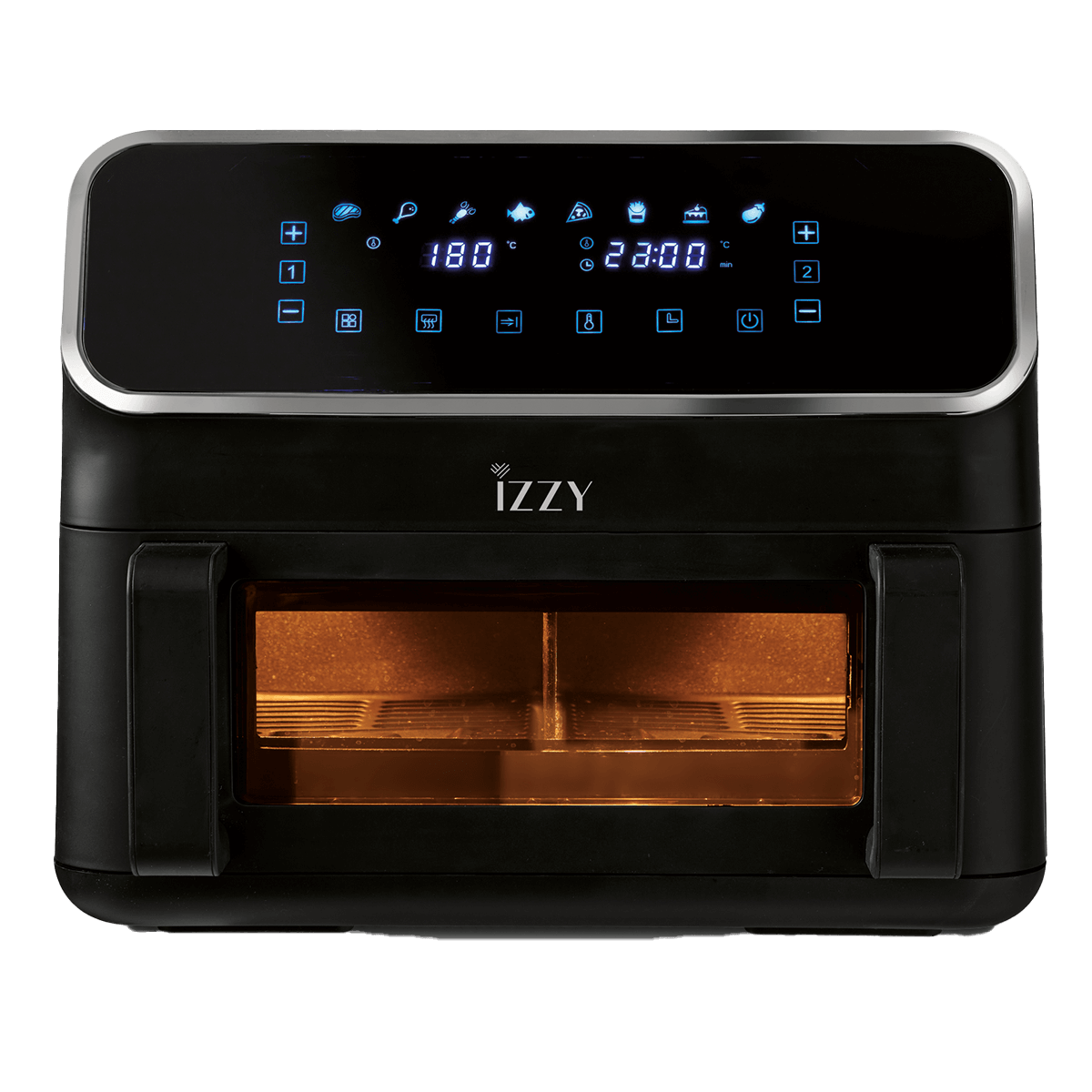 IZZY IZ-8234 Φριτέζα Αέρος με Διπλό Αποσπώμενο Κάδο 10Lt Μαύρο - 2