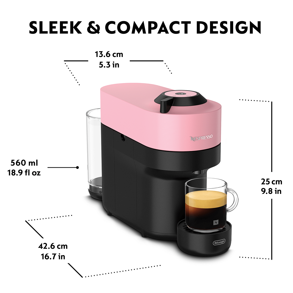 DELONGHI ENV90.P Μηχανή Καφέ Nespresso Vertuo Pop Candy Pink - 6