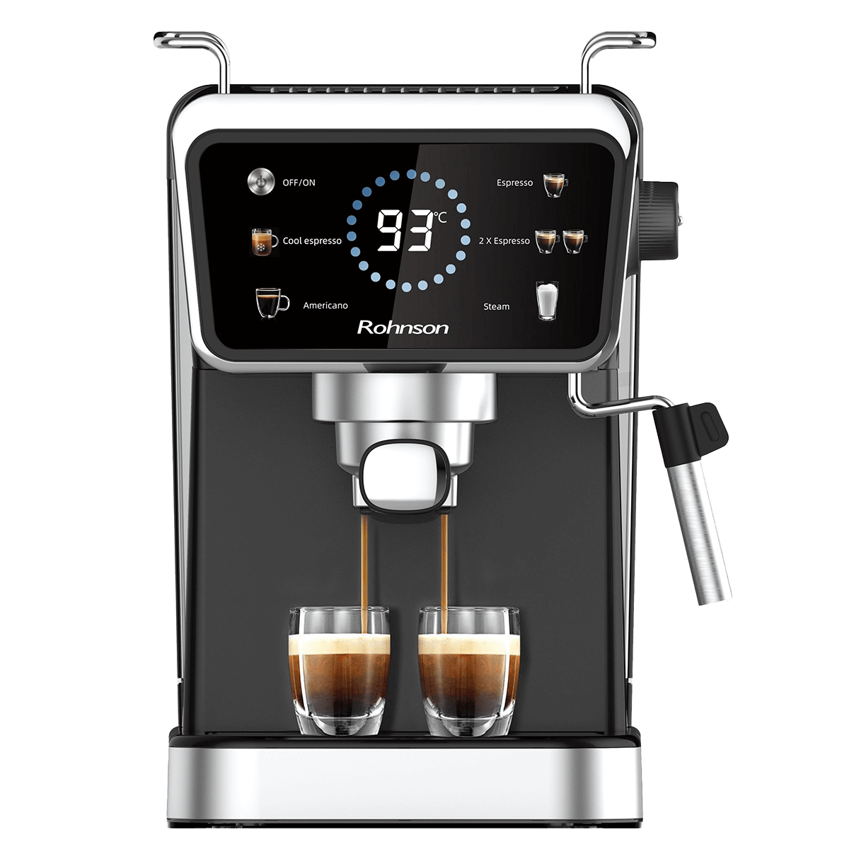 ROHNSON R-98015 Hot & Cold Μηχανή Espresso 1350W Μαύρο