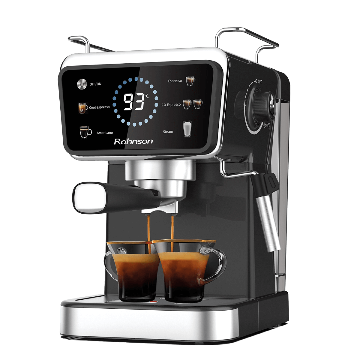 ROHNSON R-98015 Hot & Cold Μηχανή Espresso 1350W Μαύρο - 2