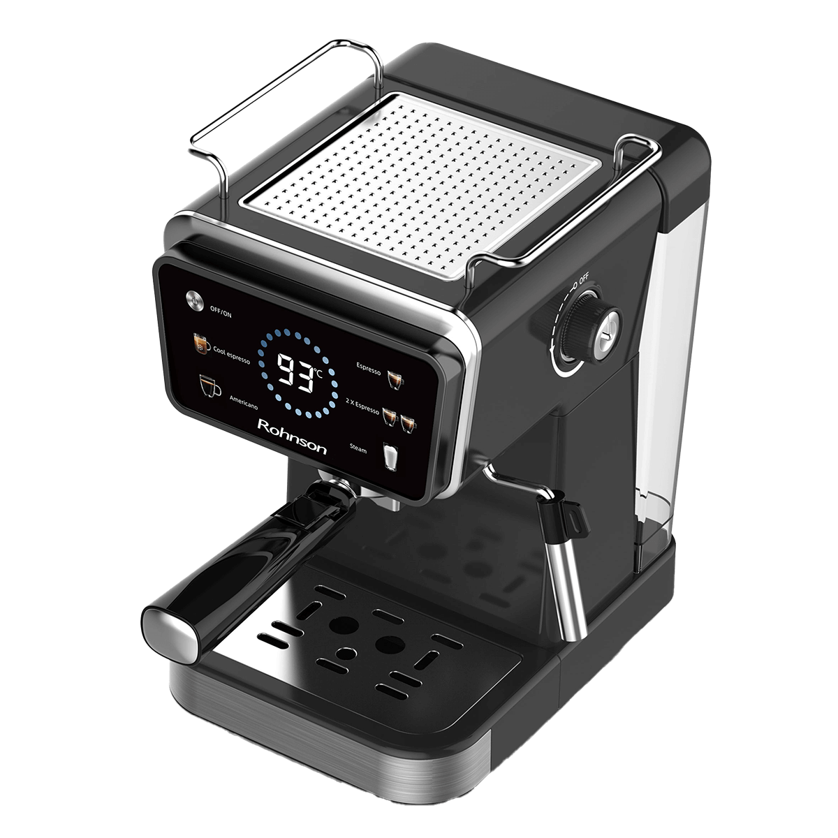ROHNSON R-98015 Hot & Cold Μηχανή Espresso 1350W Μαύρο - 3