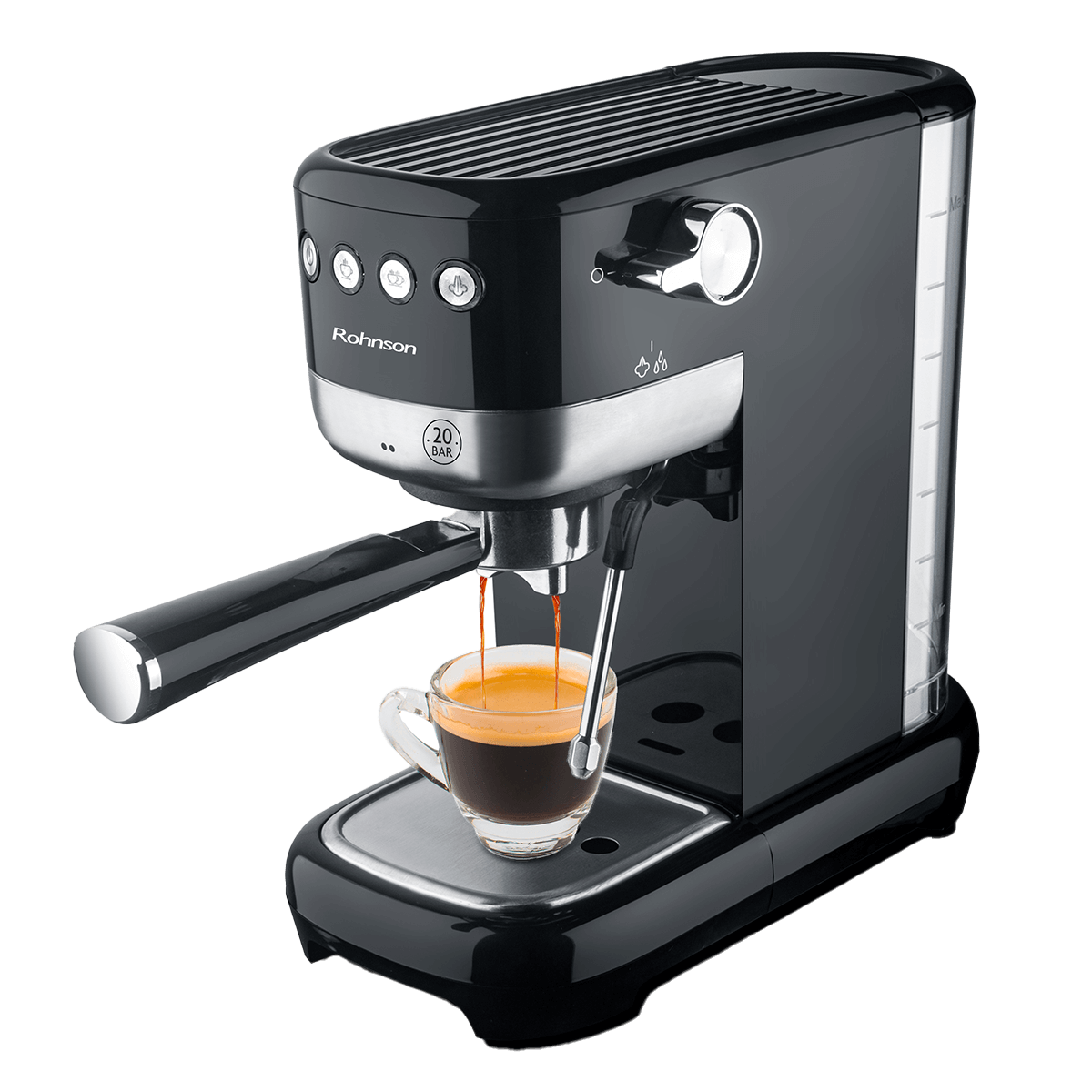 ROHNSON R-98014 Χειροκίνητη Μηχανή Καφέ Espresso Μαύρο - 2