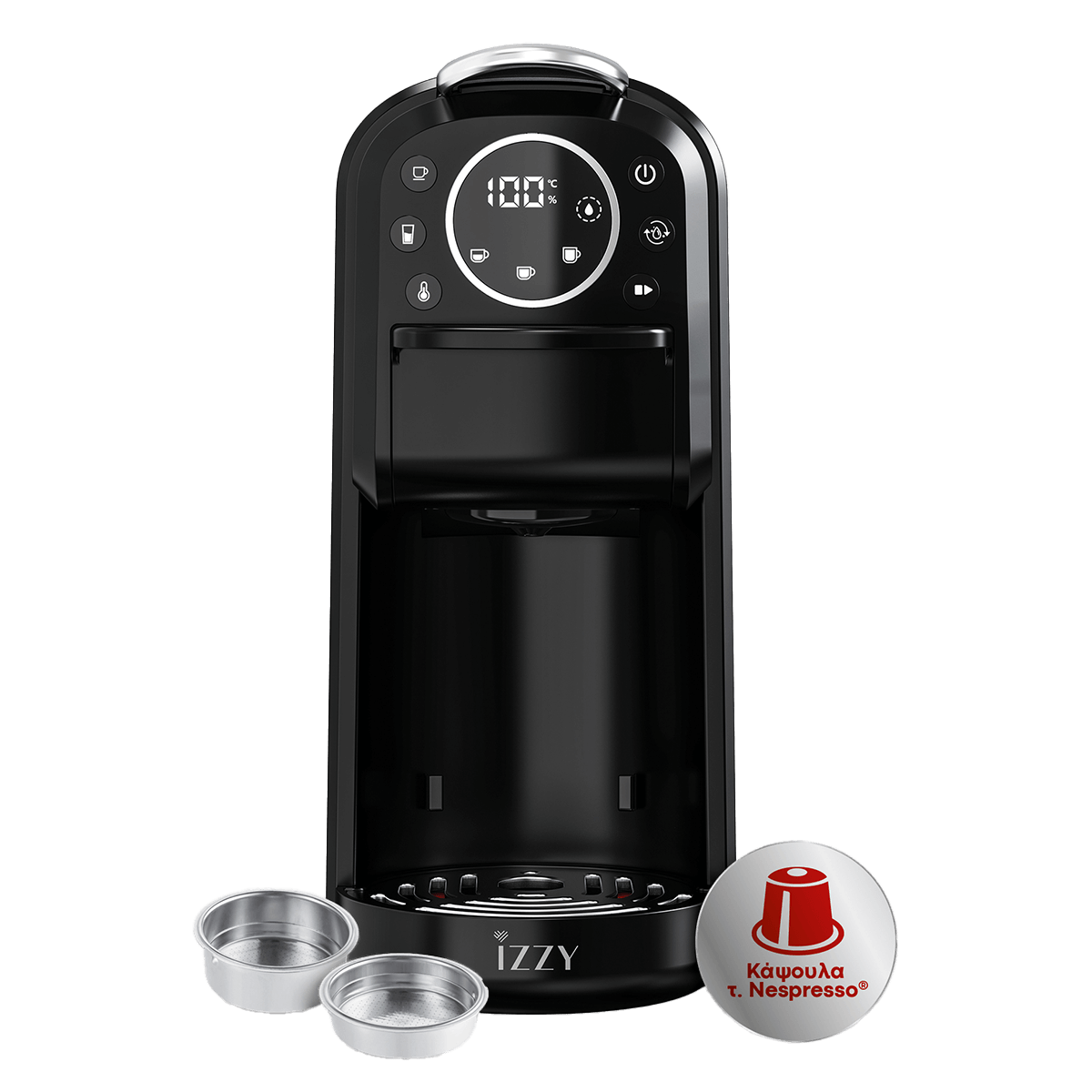 IZZY IZ-6019 Parma 3 σε 1 Ημιαυτόματη Μηχανή Espresso 1400W Μαύρο