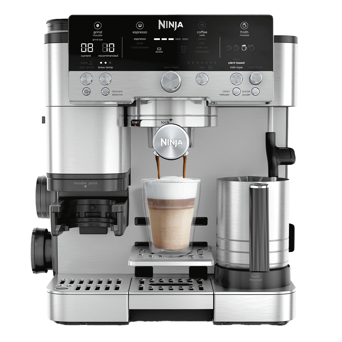 NINJA ES601EU Luxe Premier Ημιαυτόματη Μηχανή Espresso 1650W Ασημί - 2