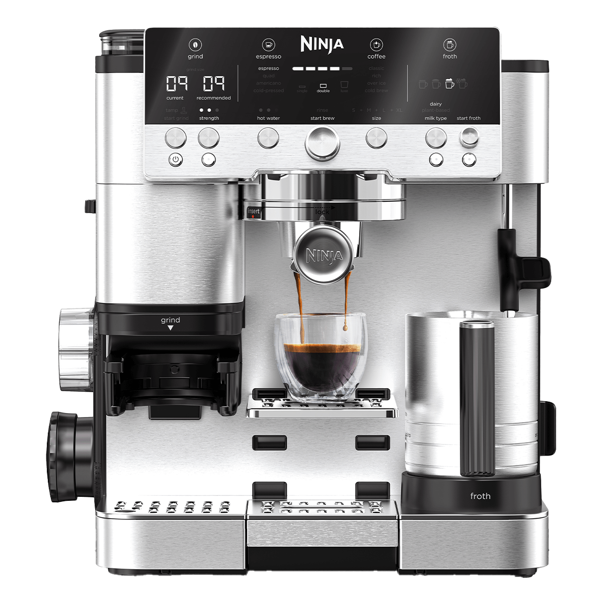 NINJA ES601EU Luxe Premier Ημιαυτόματη Μηχανή Espresso 1650W Ασημί - 3