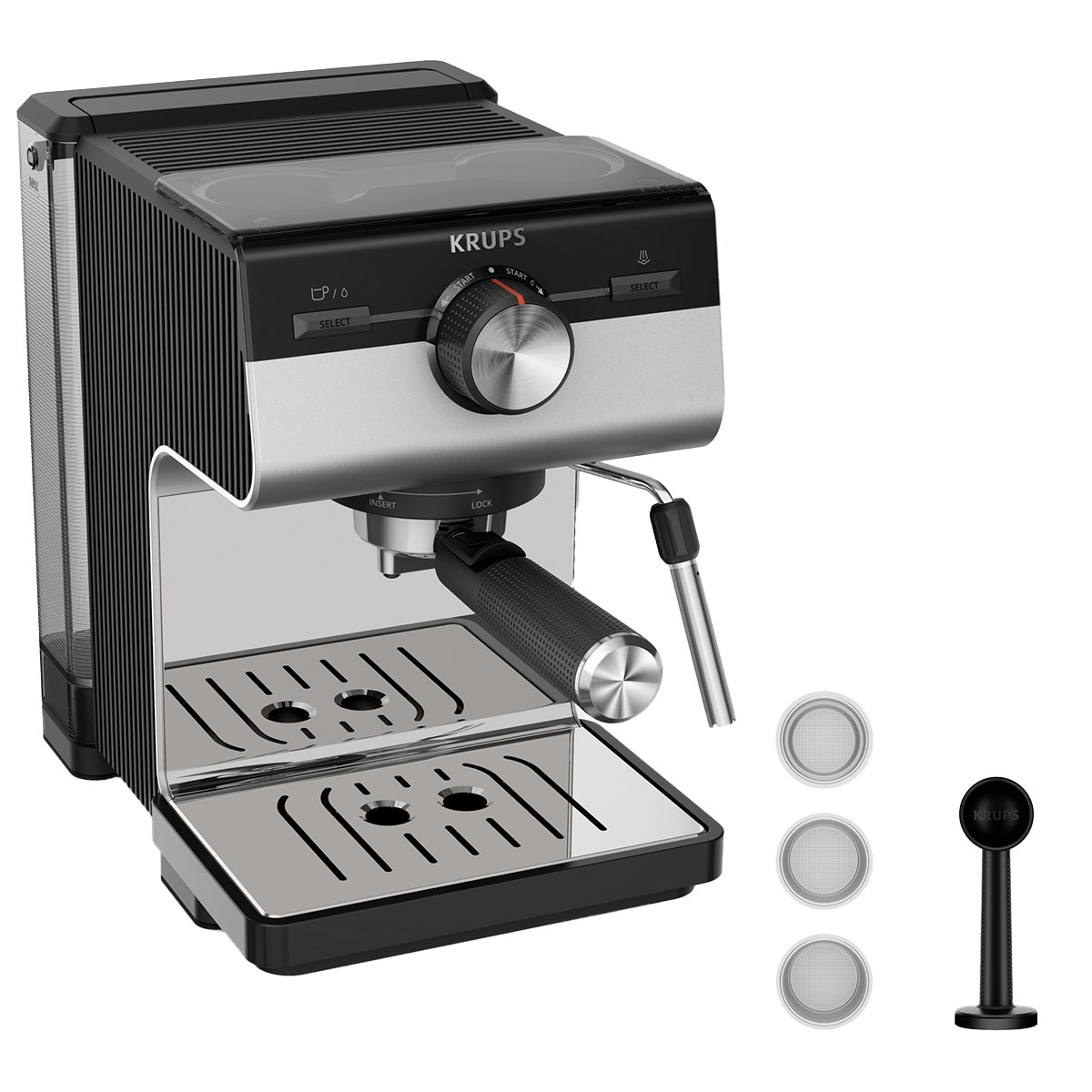 KRUPS XP384E10 Authentic+ C90 Χειροκίνητη Μηχανή Espresso Μαύρο - 3