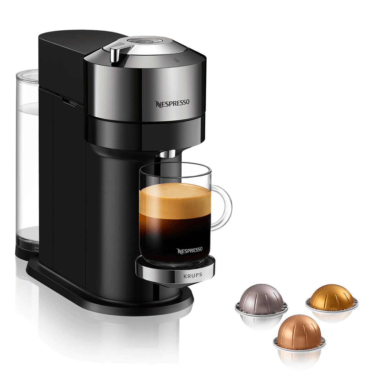 KRUPS XN910C Μηχανή Καφέ Nespresso Vertuo Next Deluxe Dark Chrome