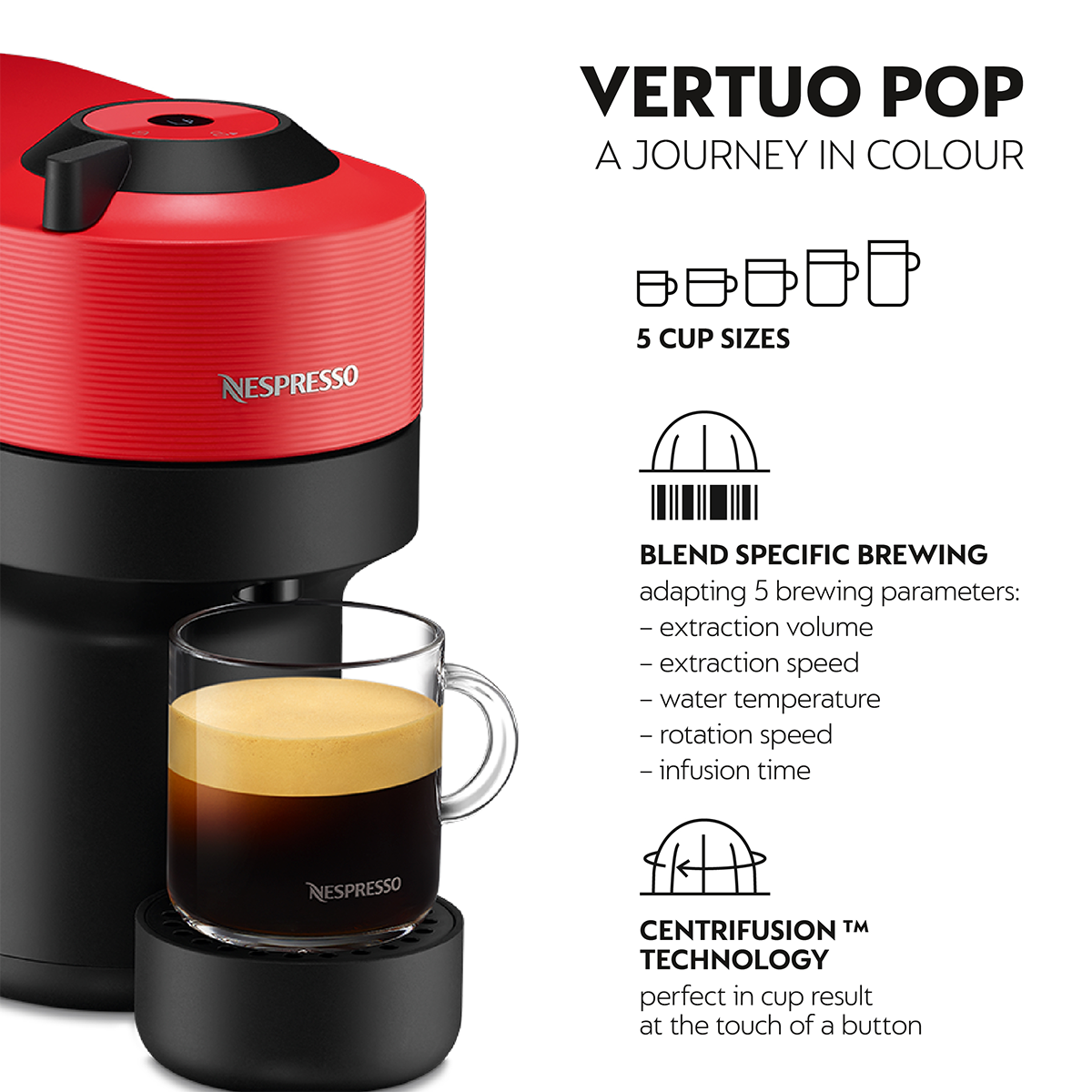 KRUPS XN9205 Μηχανή Καφέ Nespresso Vertuo Pop Red - 7