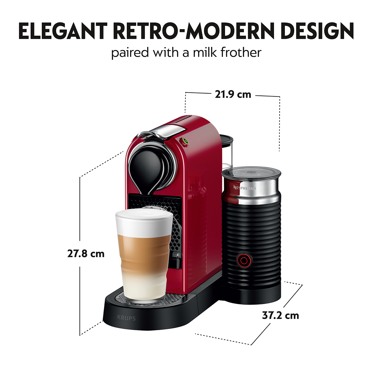 KRUPS XN7615V Μηχανή Καφέ Nespresso Original Citiz & Milk Cherry Red - 6