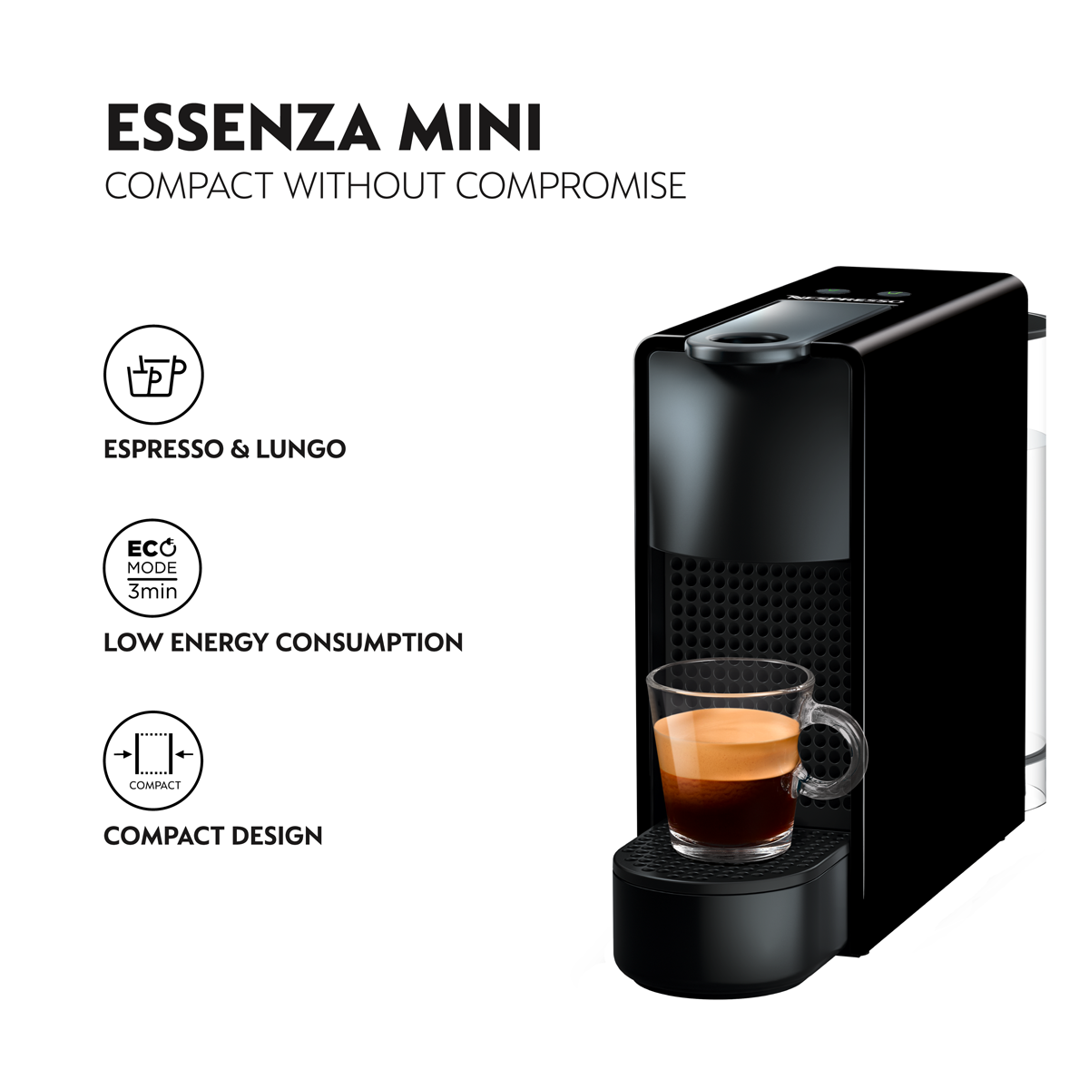 KRUPS XN1111V Μηχανή Καφέ Nespresso Original Essenza Mini Black - 5
