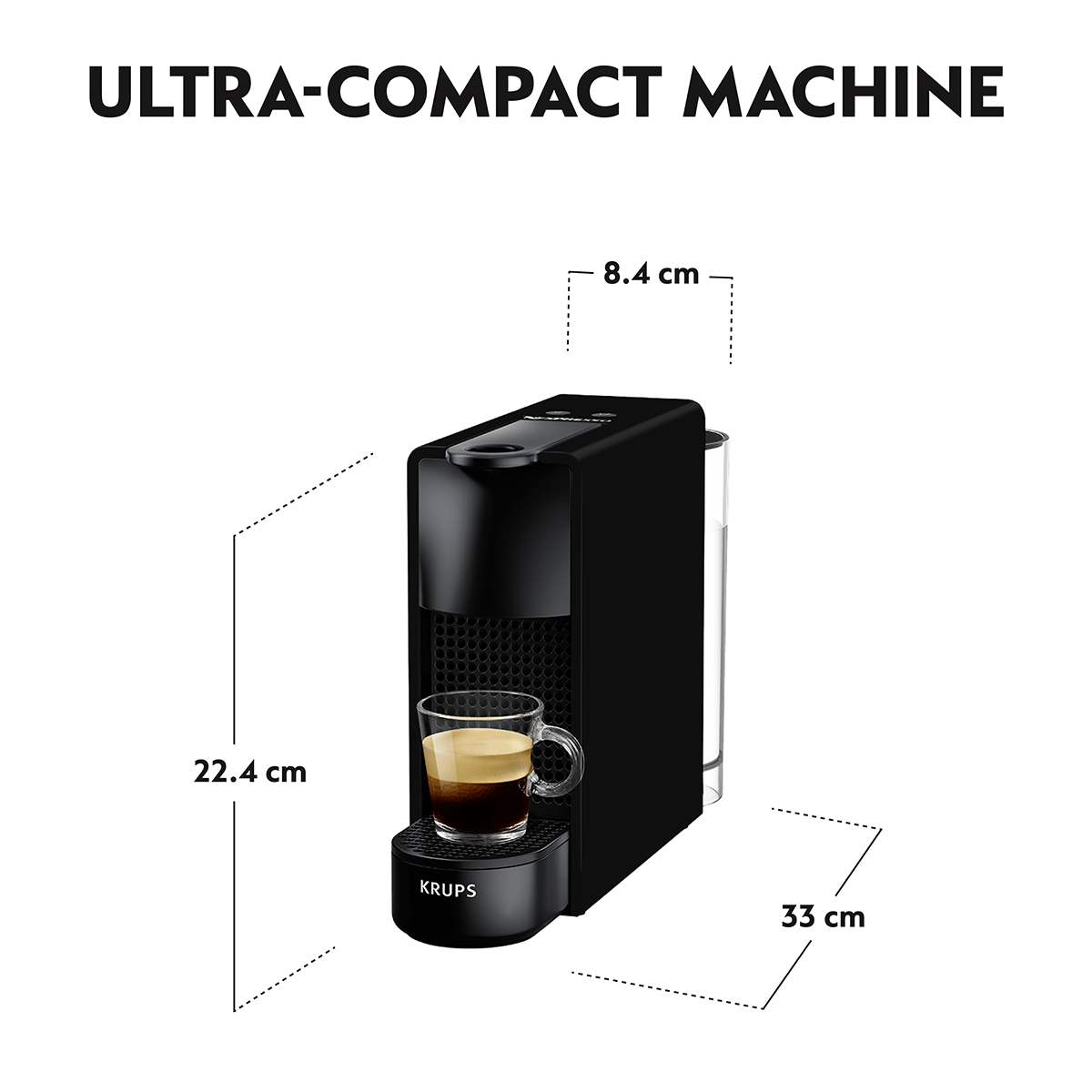 KRUPS XN1118V Μηχανή Καφέ Nespresso Original Essenza Mini & Aeroccino Black - 6