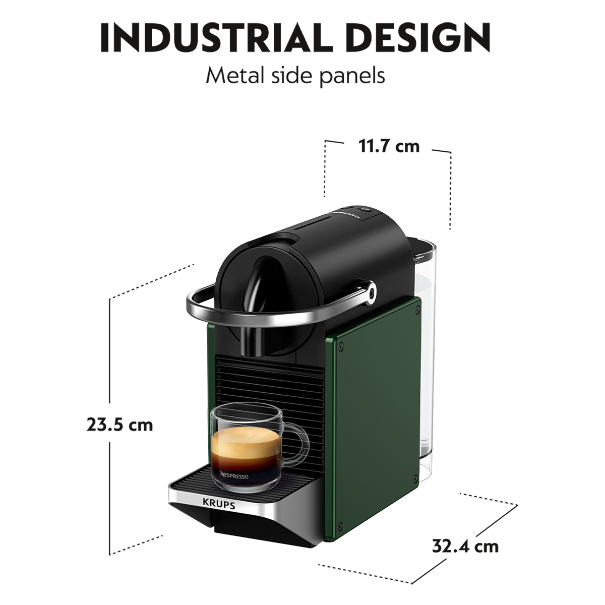 KRUPS XN3063V Μηχανή Καφέ Nespresso Original Pixie Dark Green - 6