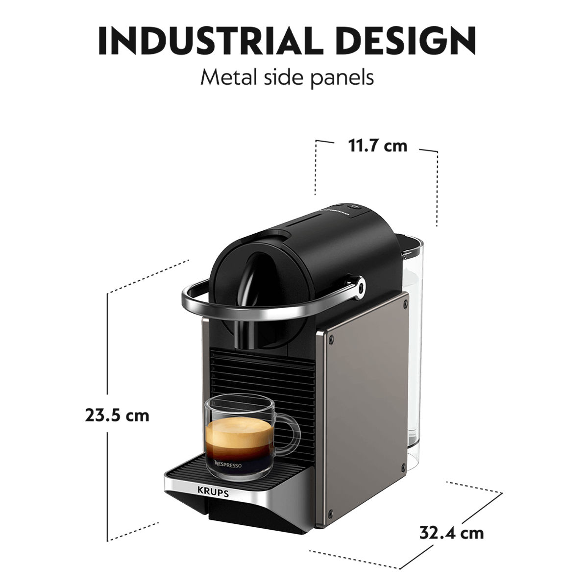 KRUPS XN306TV Μηχανή Καφέ Nespresso Original Pixie Titan - 6