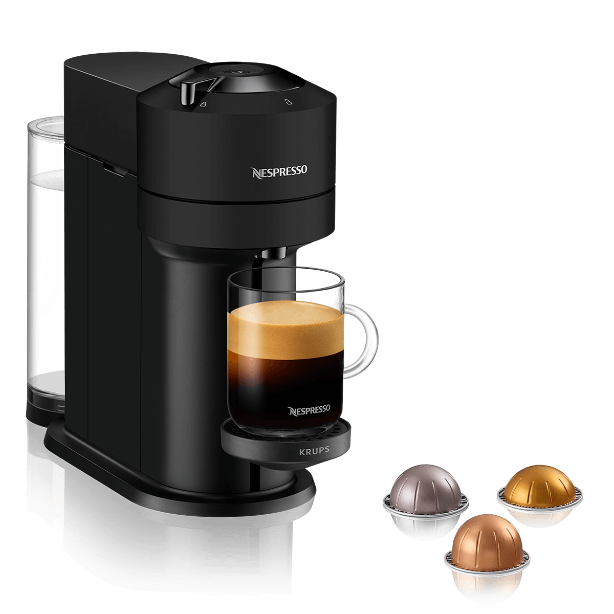 KRUPS XN910NS Μηχανή Καφέ Nespresso Vertuo Next Matt Black