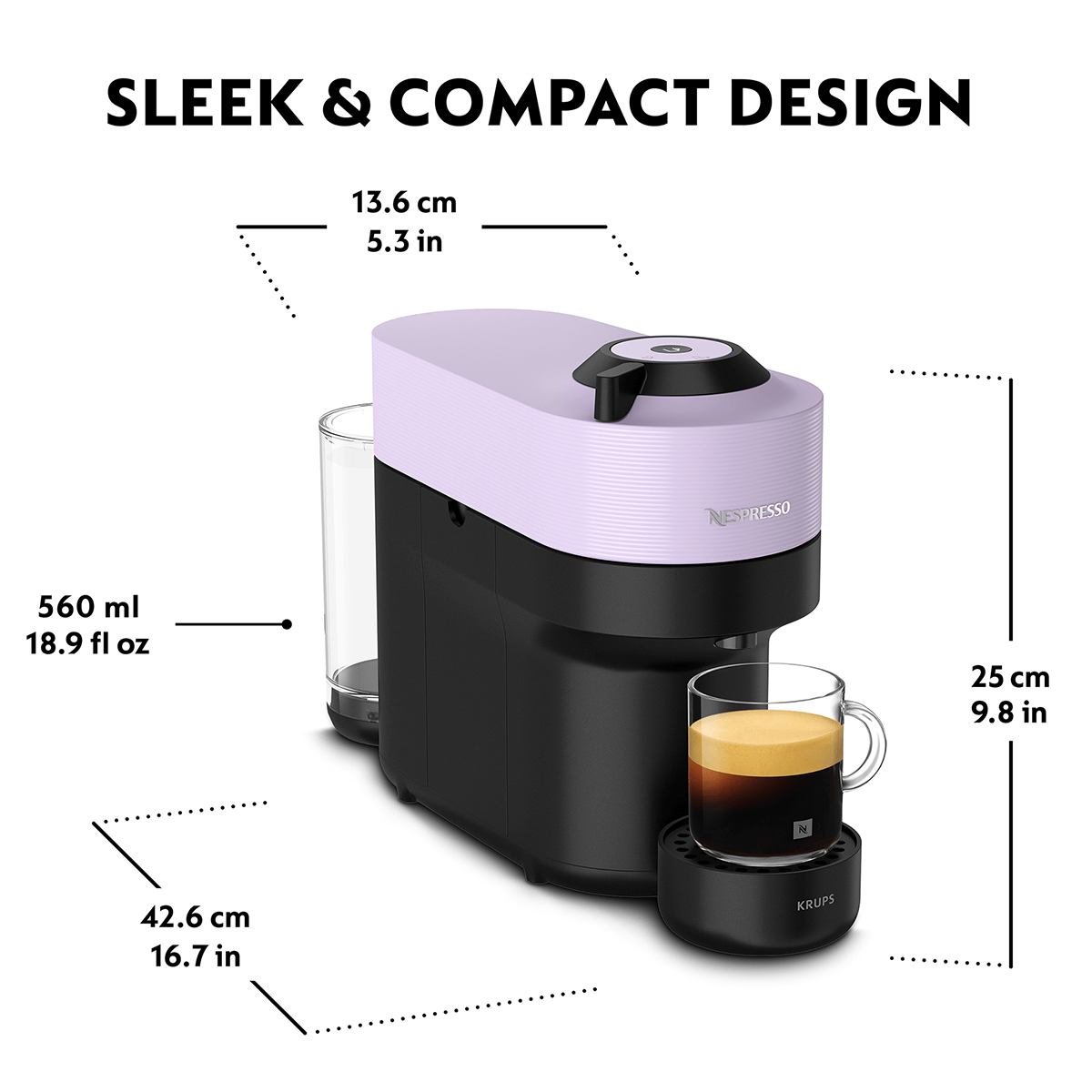 KRUPS XN9206 Μηχανή Καφέ Nespresso Vertuo Pop Lila - 6