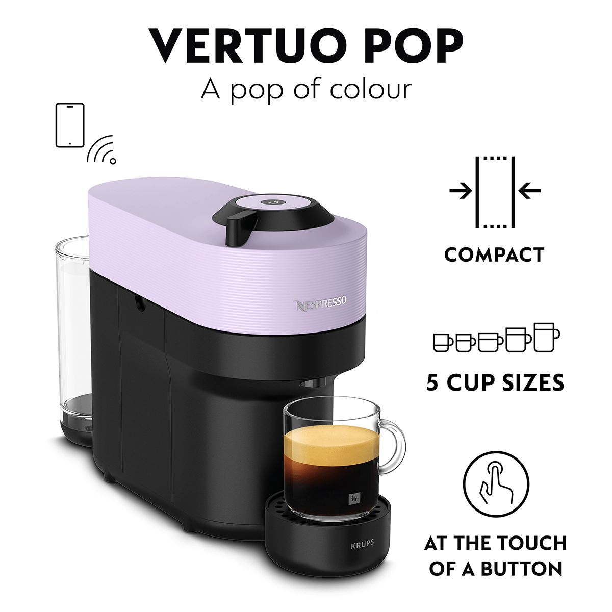 KRUPS XN9206 Μηχανή Καφέ Nespresso Vertuo Pop Lila - 7