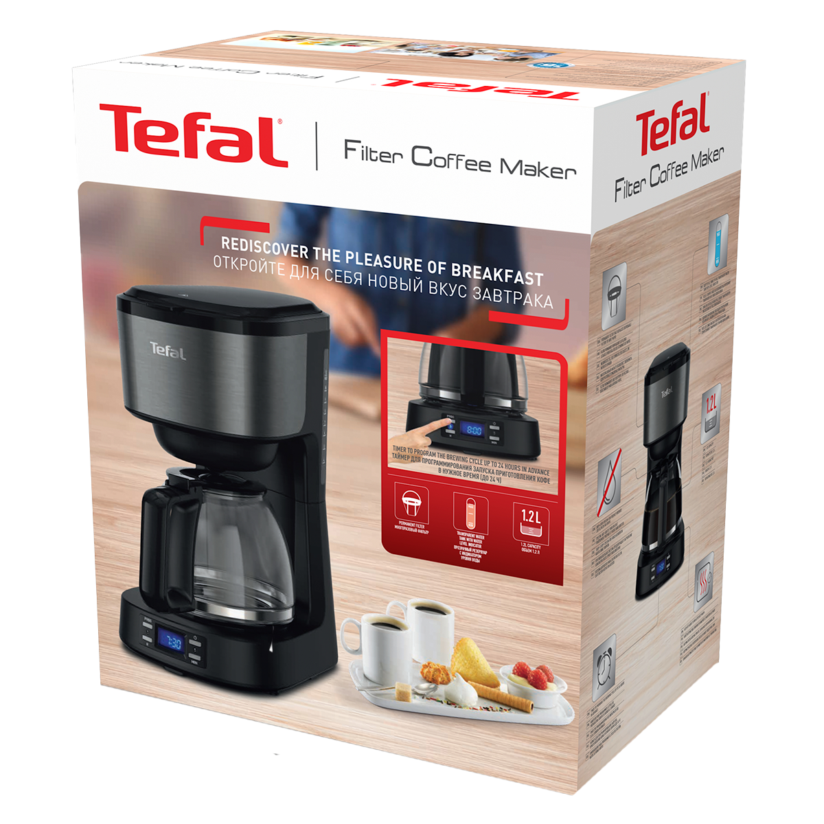 TEFAL CM5208 Equinox Καφετιέρα Φίλτρου 900W Μαύρο - 4