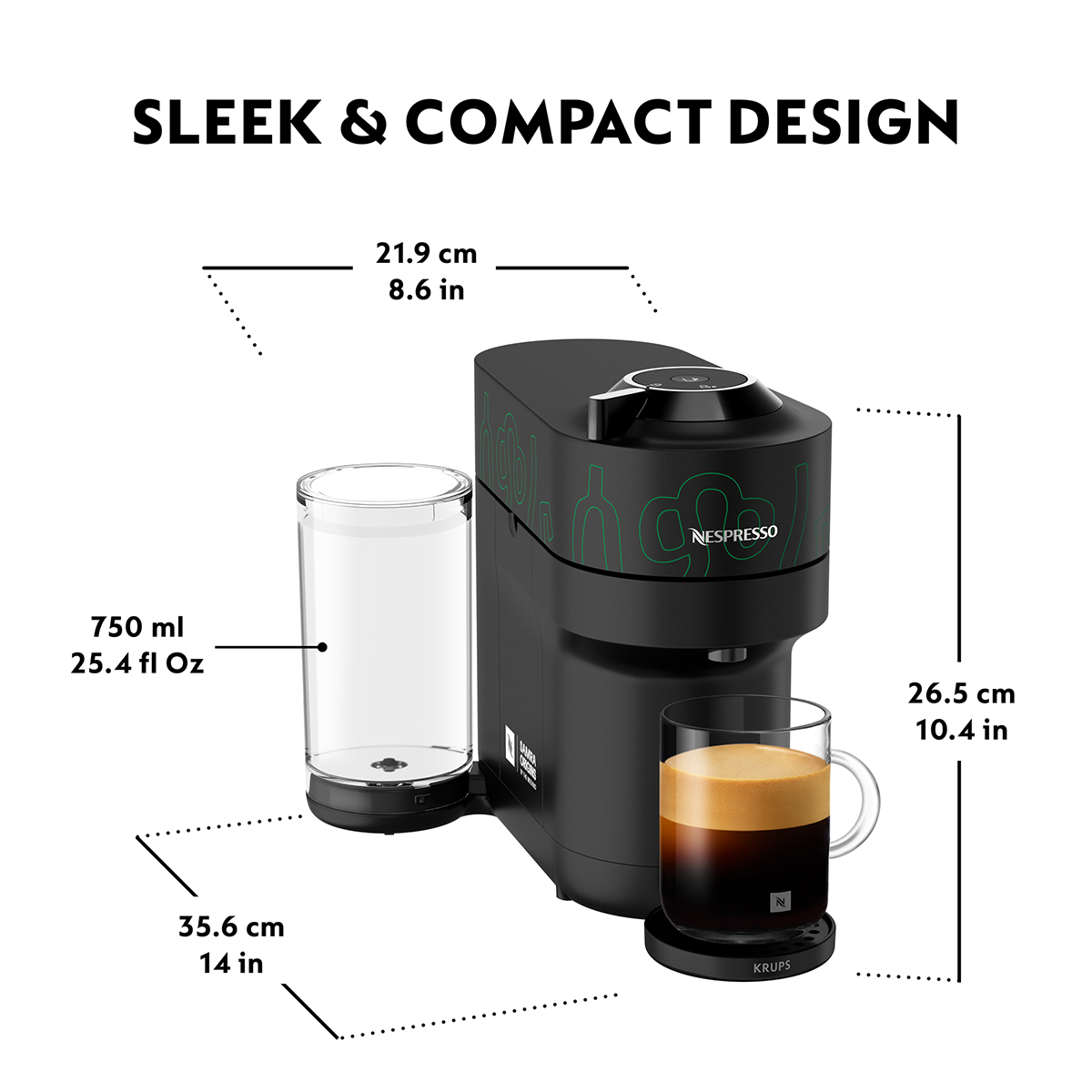 KRUPS XN9308F0 Μηχανή Καφέ Nespresso Vertuo Pop+ Samra Green - 6