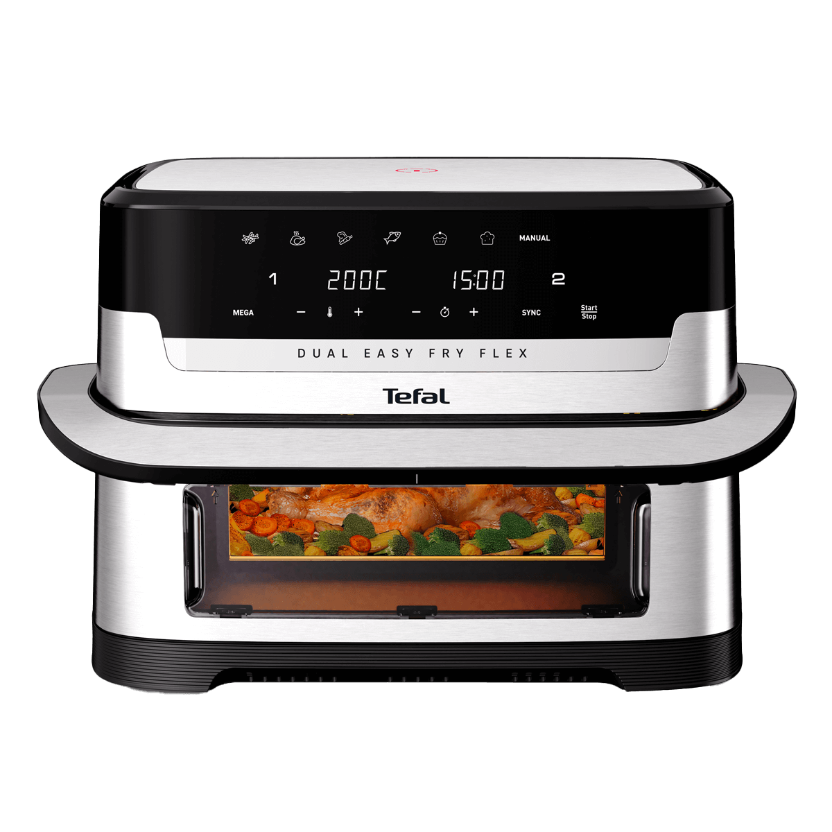 TEFAL EY922DE0 Dual Easy Fry Flex Φριτέζα Αέρος 9Lt Μαύρο