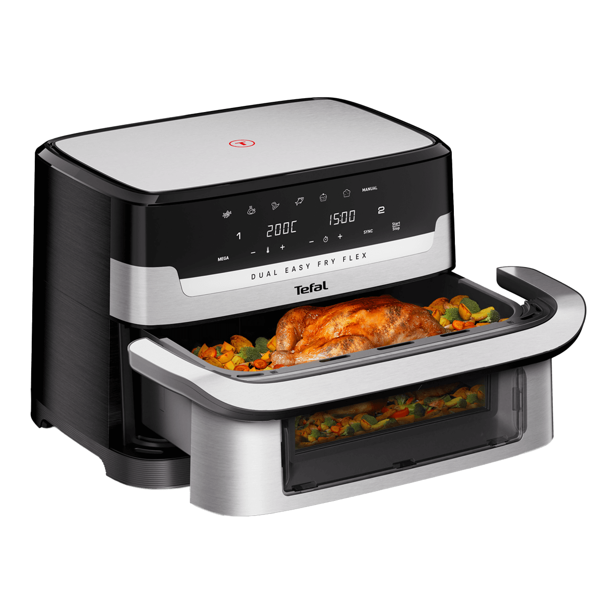 TEFAL EY922DE0 Dual Easy Fry Flex Φριτέζα Αέρος 9Lt Μαύρο - 2